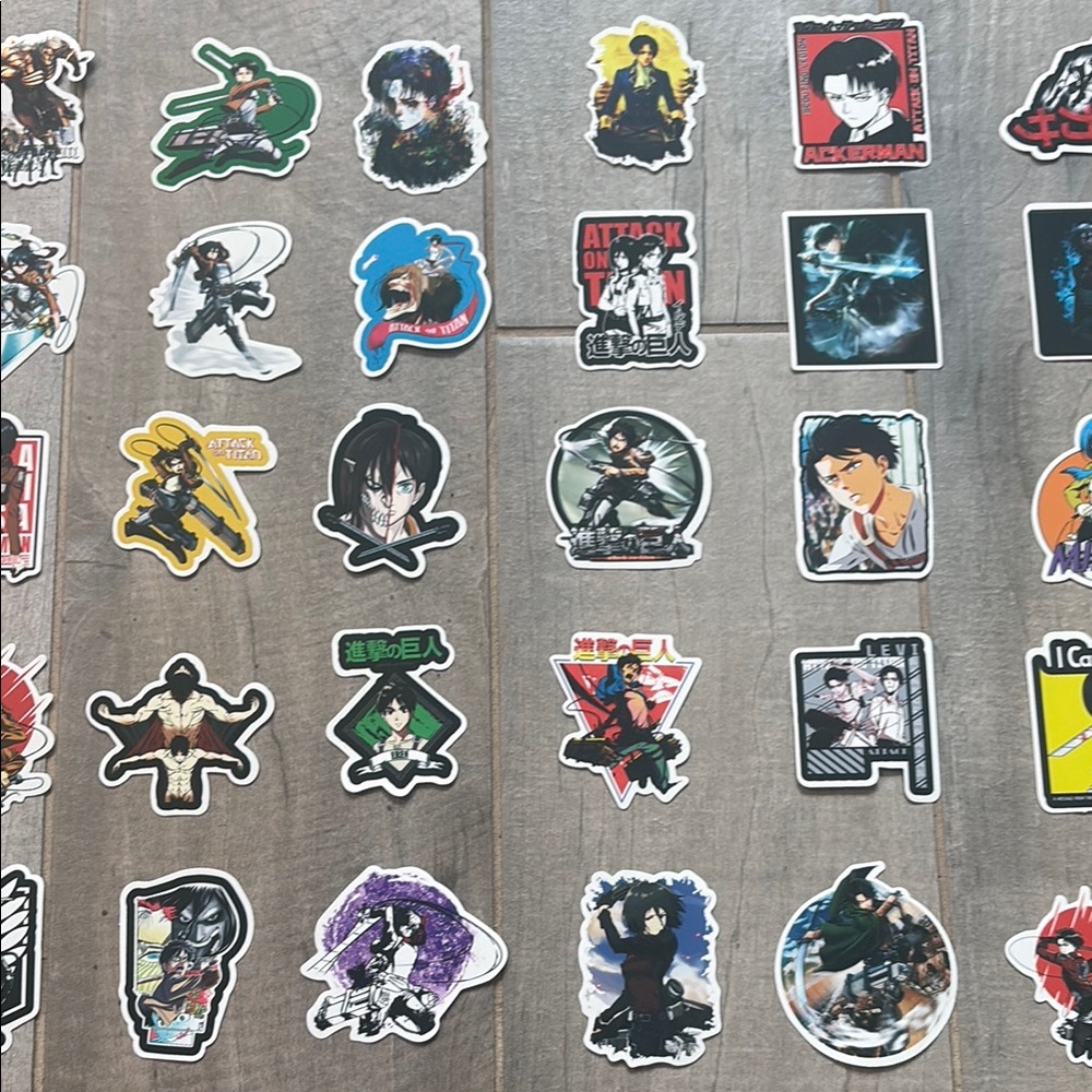 Attack on Titan Assorted Anime Stickers Qt50 size 2”x2”